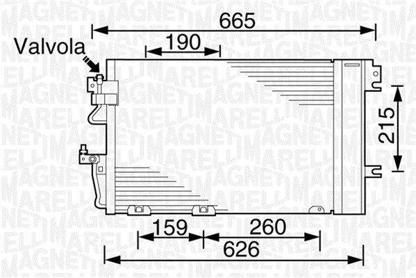 MAGNETI MARELLI Lauhdutin, ilmastointilaite 350203257000